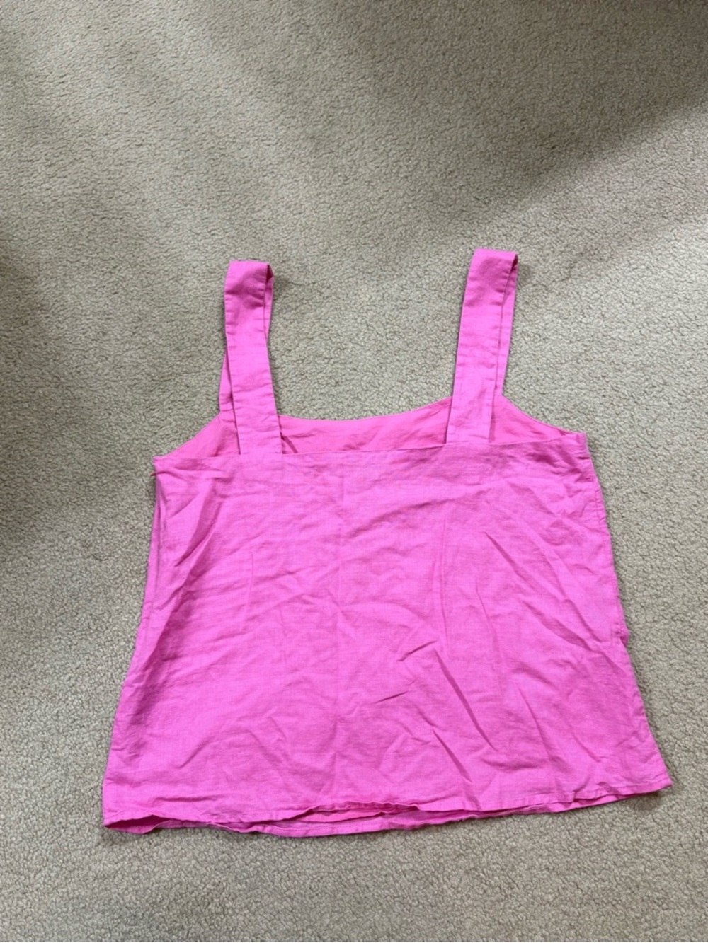 J. Crew Bright Pink Square-Neck Tank